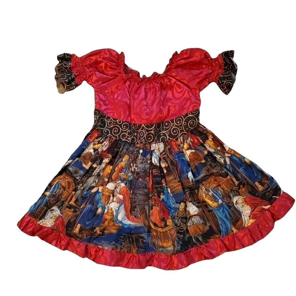Custom Girls Nativity Christmas Dress- Size 4/5